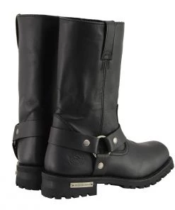 Riding Gear Milwaukee Leather MBM131W Men's Black'Wide-Width' 11-inch Classic Square Toe Harness Boots