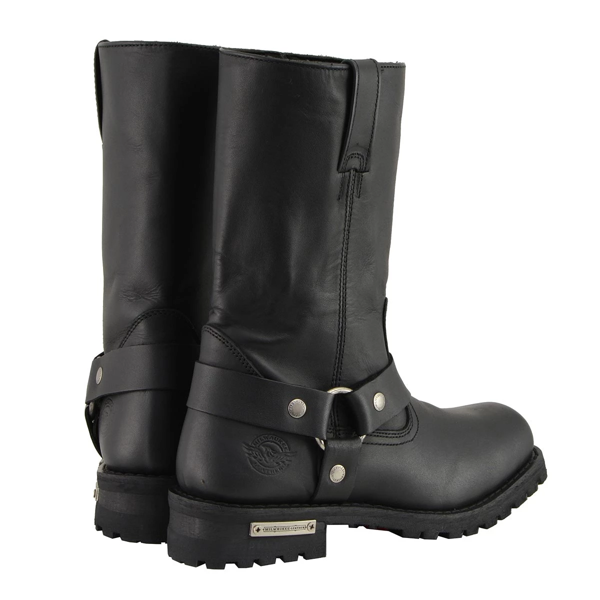 Riding Gear Milwaukee Leather MBM131W Men's Black 'Wide-Width' 11-inch Classic Square Toe Harness Boots