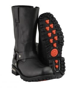 Riding Gear Milwaukee Leather MBM131W Men's Black 'Wide-Width' 11-inch Classic Square Toe Harness Boots