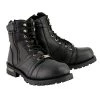 Milwaukee Leather MBM9000W Men's Black Lace-Up 'Wide-Width' Leather Boots With Side Zipper Entry