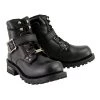 Milwaukee Leather MBM9010W Men's Black 'Wide-Width' Lace-Up 6-inch Engineer Boots With Side Buckle Riding Gear