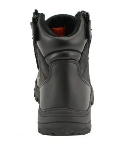 Milwaukee Leather MBM9011 Men's 6 Inch Leather Tactical Lace-Up Boots With Side Zipper Entry