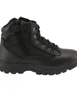 Milwaukee Leather MBM9011 Men's 6 Inch Leather Tactical Lace-Up Boots With Side Zipper Entry