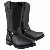 Milwaukee Leather MBM9015 Men's Black 11 Inch Western Style Harness Boots Riding Gear