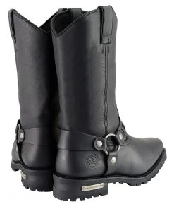 Milwaukee Leather MBM9015 Men's Black 11 Inch Western Style Harness Boots Riding Gear