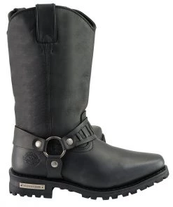 Milwaukee Leather MBM9015 Men's Black 11 Inch Western Style Harness Boots Riding Gear