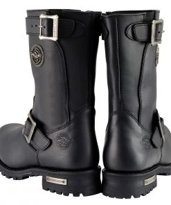 Milwaukee Leather MBM9020 Men's Black 11-Inch Classic Engineer Motorcycle Leather Boots Riding Gear