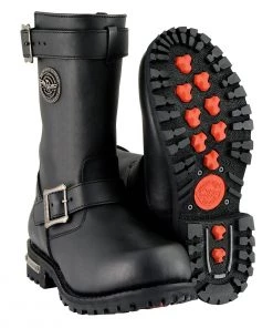 Milwaukee Leather MBM9020 Men's Black 11-Inch Classic Engineer Motorcycle Leather Boots Riding Gear