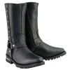 Milwaukee Leather MBM9025 Men's Black Harness Boots With Braid And Riveted Details Riding Gear