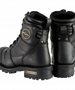 Milwaukee Leather MBM9030W Men's Black'Wide-Width' 8-inch Lace-Up Classic Logger Boots