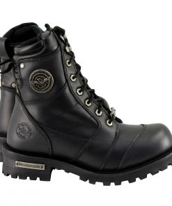 Milwaukee Leather MBM9030W Men's Black'Wide-Width' 8-inch Lace-Up Classic Logger Boots