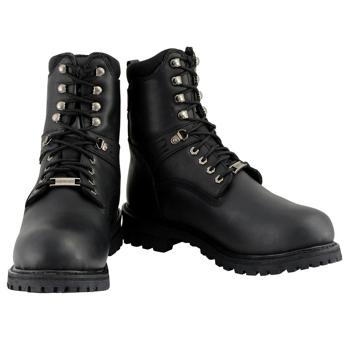 Milwaukee Leather MBM9036WP Men's Black 'Wide Width' 7-inch Lace To Toe Waterproof Leather Boots