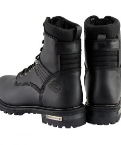 Milwaukee Leather MBM9036WP Men's Black'Wide Width' 7-inch Lace To Toe Waterproof Leather Boots