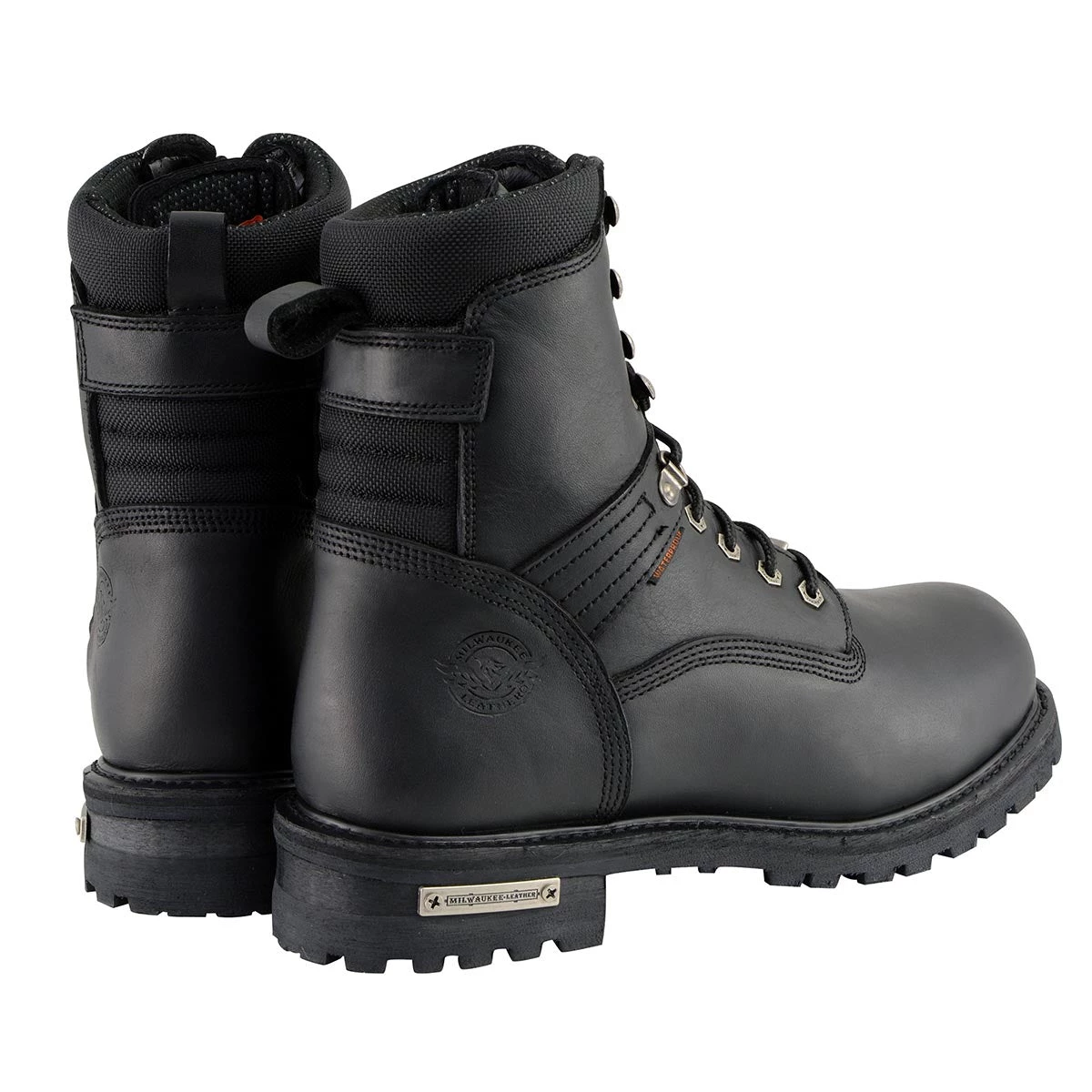 Milwaukee Leather MBM9036WP Men's Black 'Wide Width' 7-inch Lace To Toe Waterproof Leather Boots