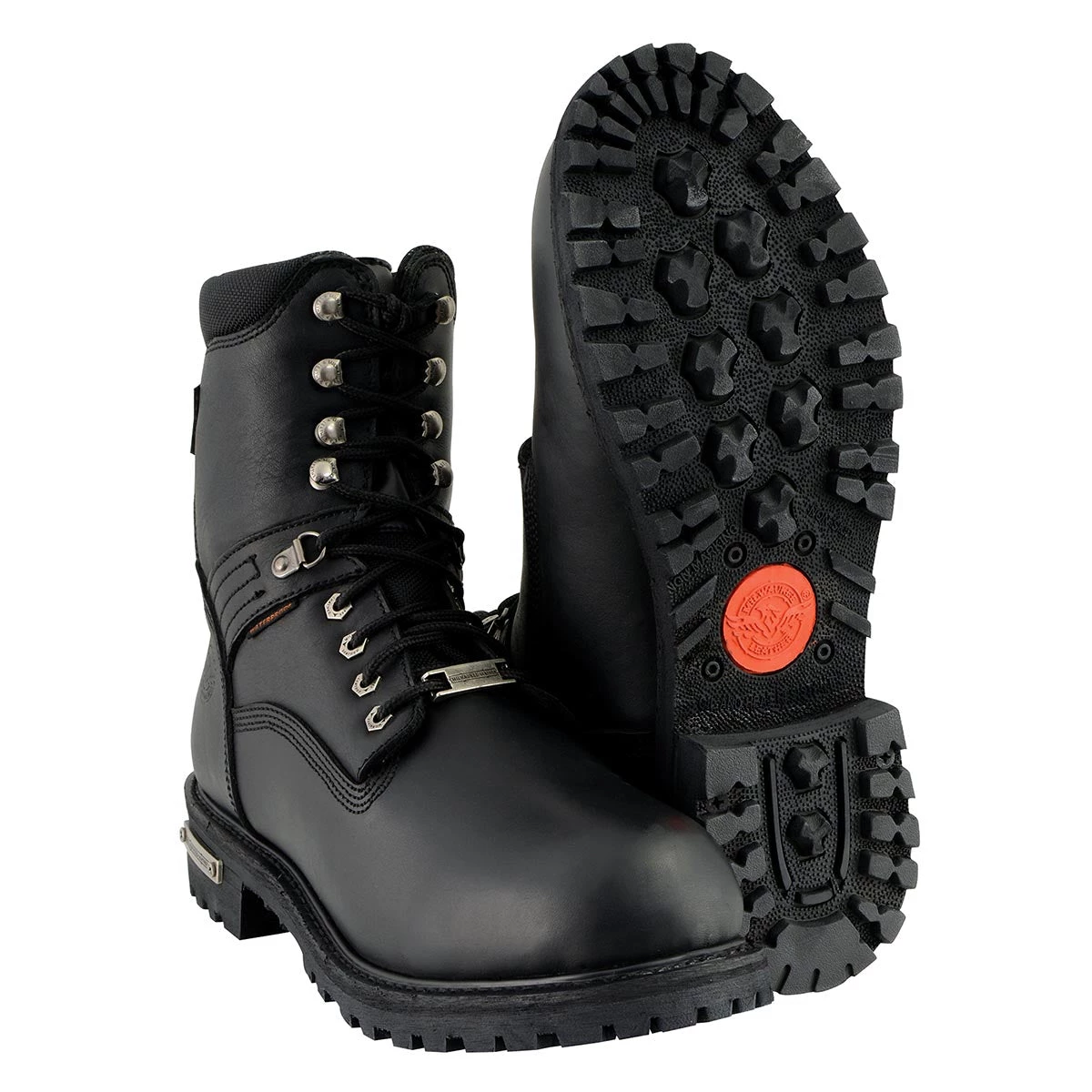 Milwaukee Leather MBM9036WP Men's Black 'Wide Width' 7-inch Lace To Toe Waterproof Leather Boots