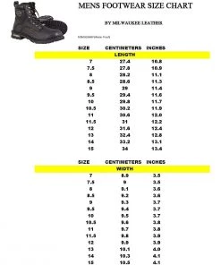 Milwaukee Leather MBM9036WP Men's Black'Wide Width' 7-inch Lace To Toe Waterproof Leather Boots