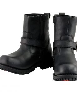 Milwaukee Leather MBM9040W Men's Black'Wide Width' 6-inch Classic Engineer Boots With Side Zipper Riding Gear