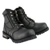 Milwaukee Leather MBM9050 Men's Black 6 Inch Lace-Up Boots With Zipper Closure Riding Gear