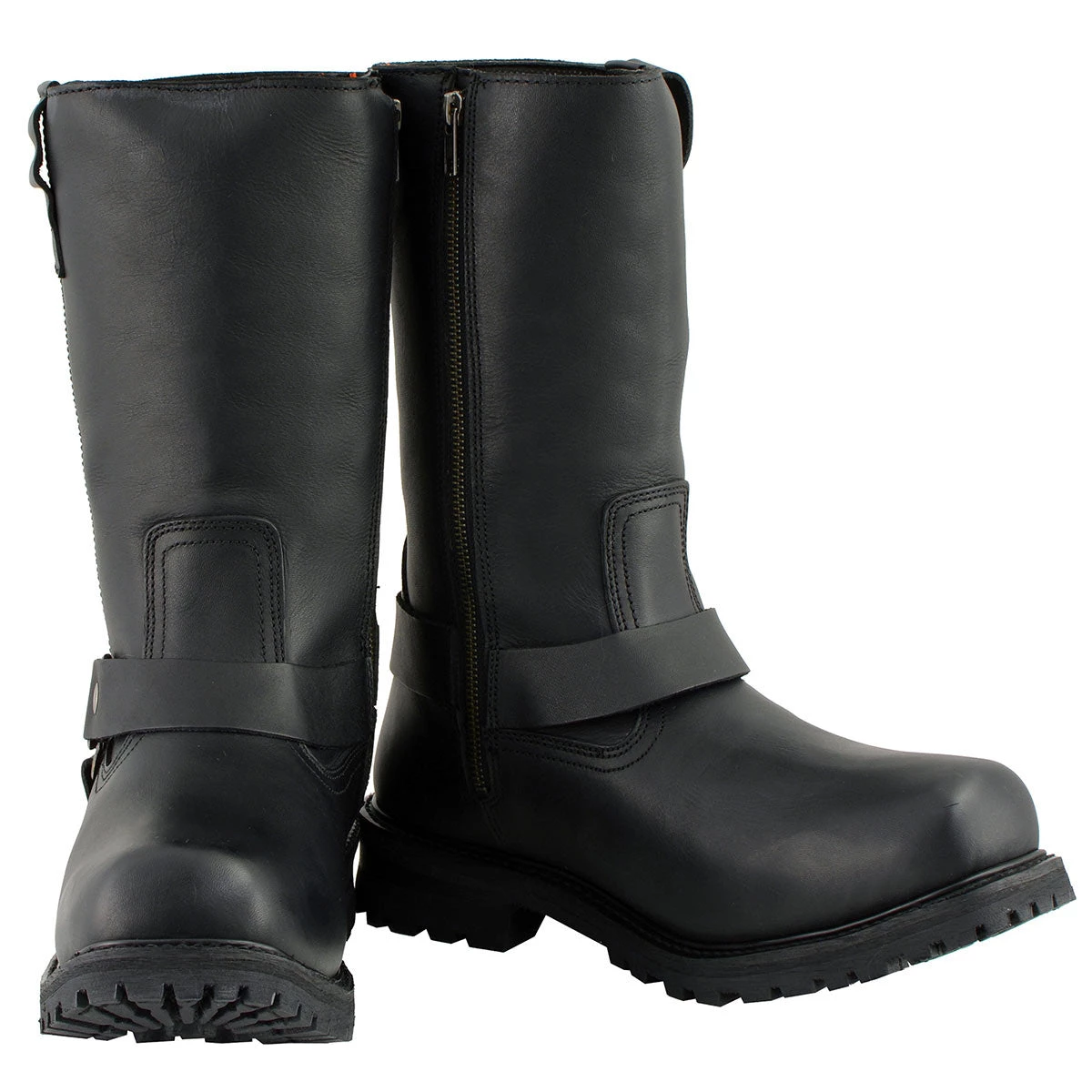 Milwaukee Leather MBM9061WP Men’s Black 11-inch 'Wide Width' Waterproof Harness Square Toe Boot Riding Gear