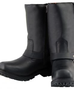 Milwaukee Leather MBM9061WP Men’s Black 11-inch'Wide Width' Waterproof Harness Square Toe Boot Riding Gear