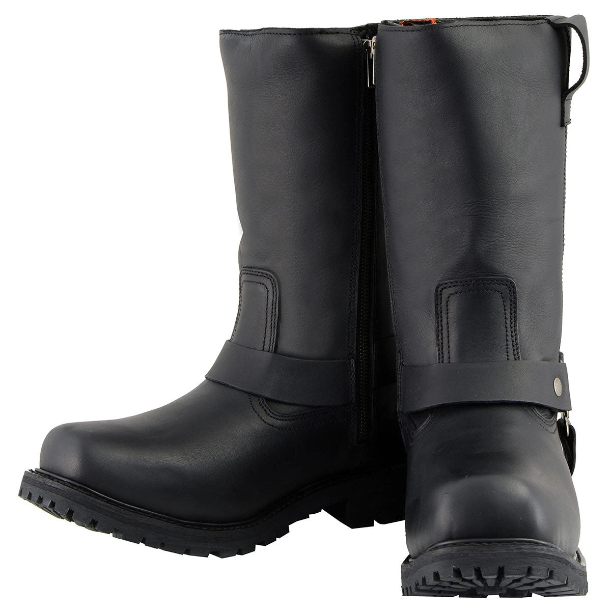 Milwaukee Leather MBM9061WP Men’s Black 11-inch 'Wide Width' Waterproof Harness Square Toe Boot Riding Gear