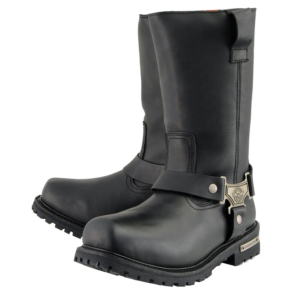 Milwaukee Leather MBM9061WP Men’s Black 11-inch 'Wide Width' Waterproof Harness Square Toe Boot Riding Gear