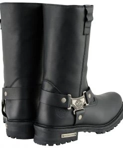 Milwaukee Leather MBM9061WP Men’s Black 11-inch'Wide Width' Waterproof Harness Square Toe Boot Riding Gear