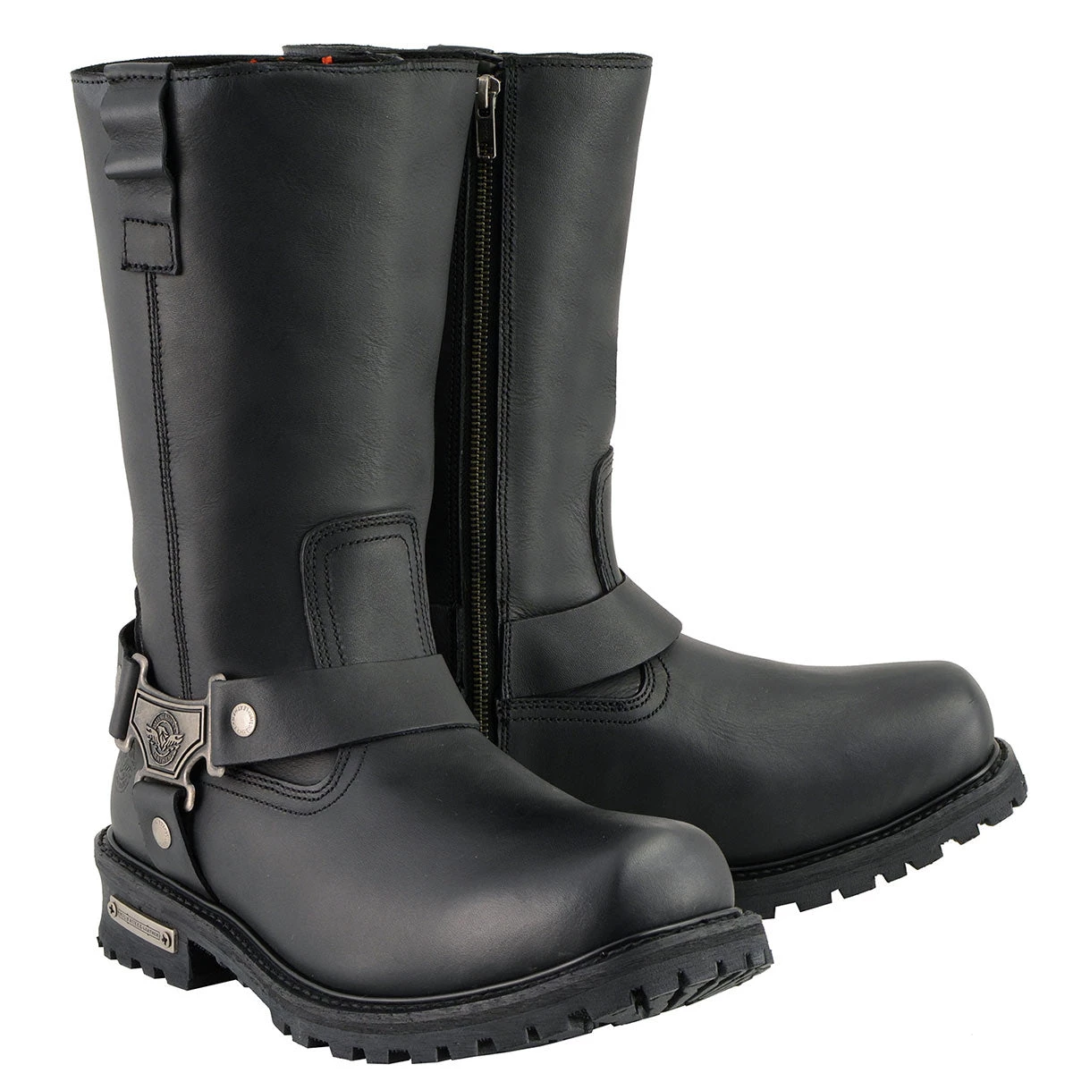 Milwaukee Leather MBM9061WP Men’s Black 11-inch 'Wide Width' Waterproof Harness Square Toe Boot Riding Gear