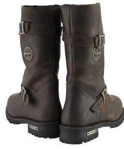 Milwaukee Leather MBM9063 Men's Classic ‘Distressed Brown’ Engineer Boots Riding Gear