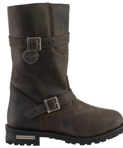 Milwaukee Leather MBM9063 Men's Classic ‘Distressed Brown’ Engineer Boots Riding Gear