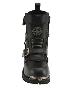 Riding Gear Milwaukee Leather MBM9076 Men’s Black Tactical Logger Boots With Buckle Enhancement