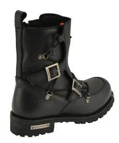 Riding Gear Milwaukee Leather MBM9076 Men’s Black Tactical Logger Boots With Buckle Enhancement