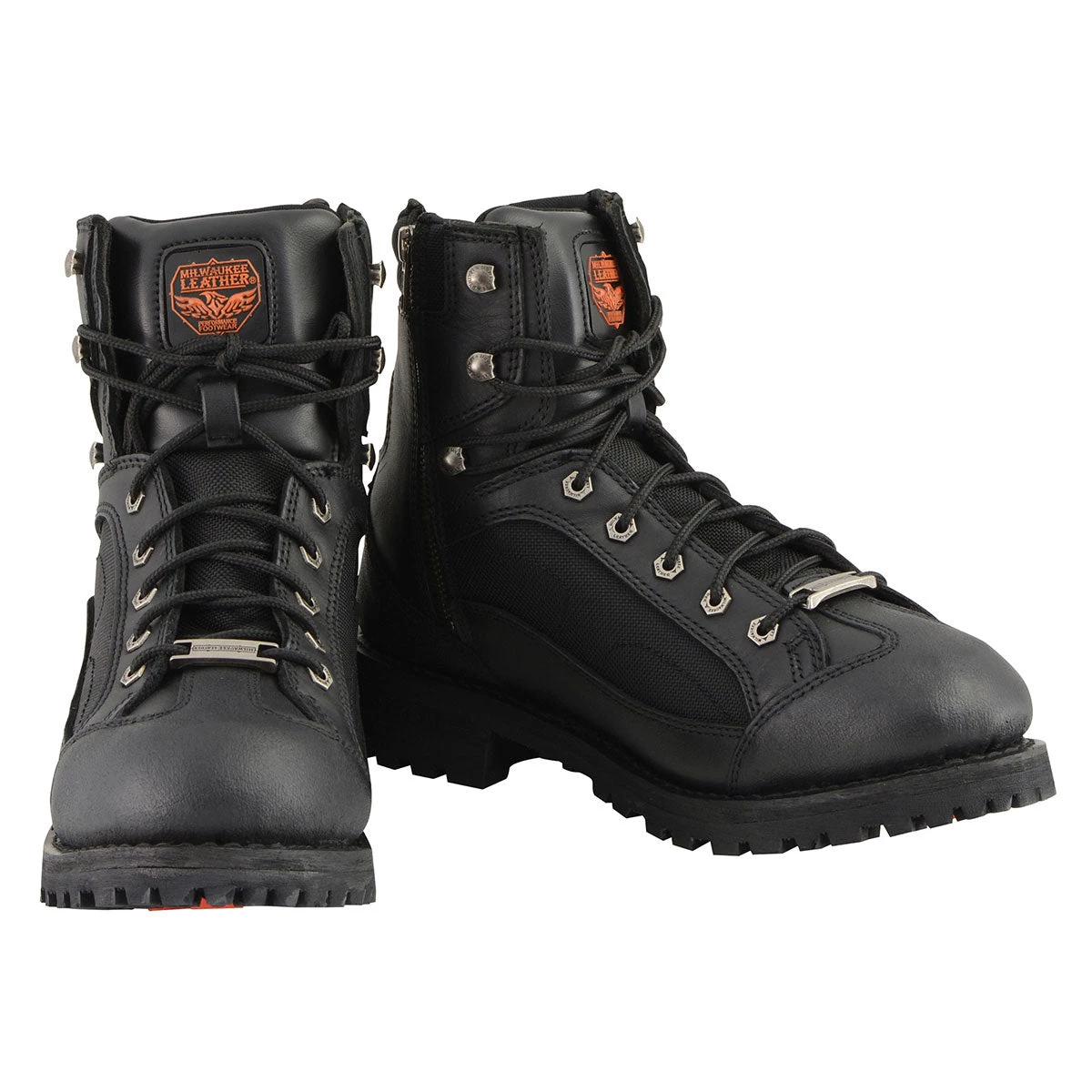 Milwaukee Leather MBM9080 Men's Black 6-Inch Lace To Toe Boots With Gear Shift Protection