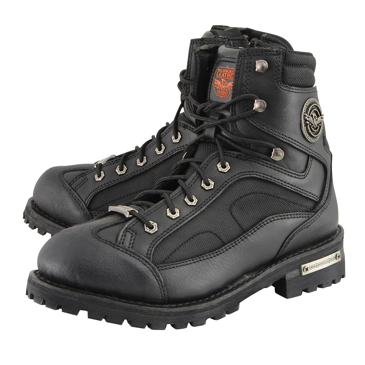 Milwaukee Leather MBM9080 Men's Black 6-Inch Lace To Toe Boots With Gear Shift Protection