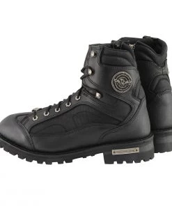 Milwaukee Leather MBM9080 Men's Black 6-Inch Lace To Toe Boots With Gear Shift Protection
