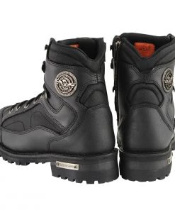 Milwaukee Leather MBM9080 Men's Black 6-Inch Lace To Toe Boots With Gear Shift Protection