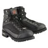 Riding Gear Milwaukee Leather MBM9080 Men's Wide-Width Black 6-Inch Lace To Toe Boots With Gear Shift Protection