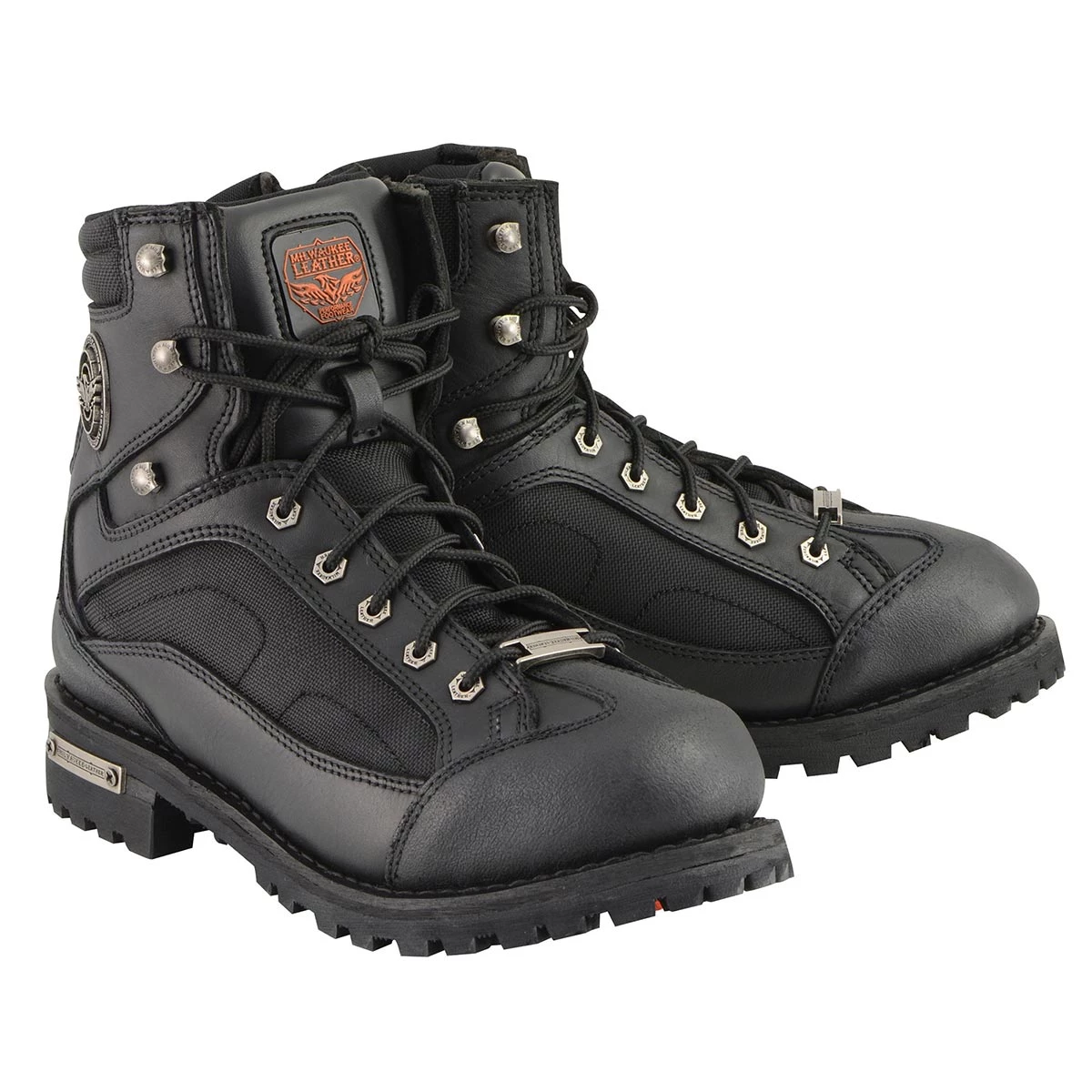 Milwaukee Leather MBM9080 Men's Black 6-Inch Lace To Toe Boots With Gear Shift Protection