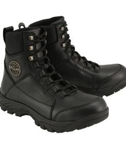 Milwaukee Leather MBM9081 Men’s Black 'Tactical' Lace-Up Leather Boots