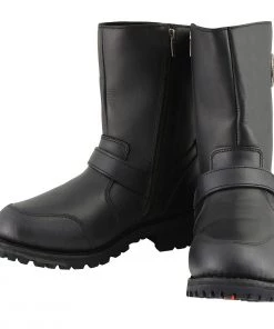 Riding Gear Milwaukee Leather MBM9090W Men's Black'Wide Width' Classic Engineer Boots With Abrasion Guard