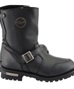 Riding Gear Milwaukee Leather MBM9090W Men's Black'Wide Width' Classic Engineer Boots With Abrasion Guard