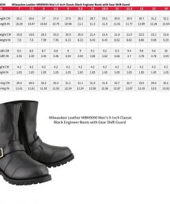Milwaukee Leather MBM9090 Men's 9-Inch Classic Black Engineer Boots With Gear Shift Guard Riding Gear
