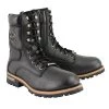 Riding Gear Milwaukee Leather MBM9095 Men’s Classic Black Logger Lace-Up Boots With Side Zipper