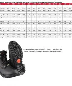 Riding Gear Milwaukee Leather MBM9096WP Men's 6 Inch Lace-Up Wide Width Black Logger Waterproof Leather Boots