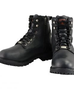 Riding Gear Milwaukee Leather MBM9096WP Men's 6 Inch Lace-Up Wide Width Black Logger Waterproof Leather Boots