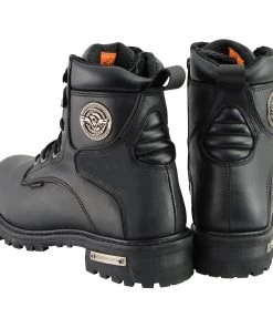 Riding Gear Milwaukee Leather MBM9096WP Men's 6 Inch Lace-Up Wide Width Black Logger Waterproof Leather Boots