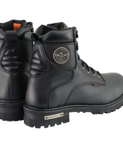 Riding Gear Milwaukee Leather MBM9096WP Men's 6 Inch Lace-Up Wide Width Black Logger Waterproof Leather Boots