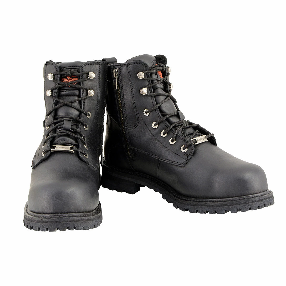 Riding Gear Milwaukee Leather MBM9097WPST Men's Black 'Wide-Width' 6-inch Logger Steel Toe Water Proof Leather Boots