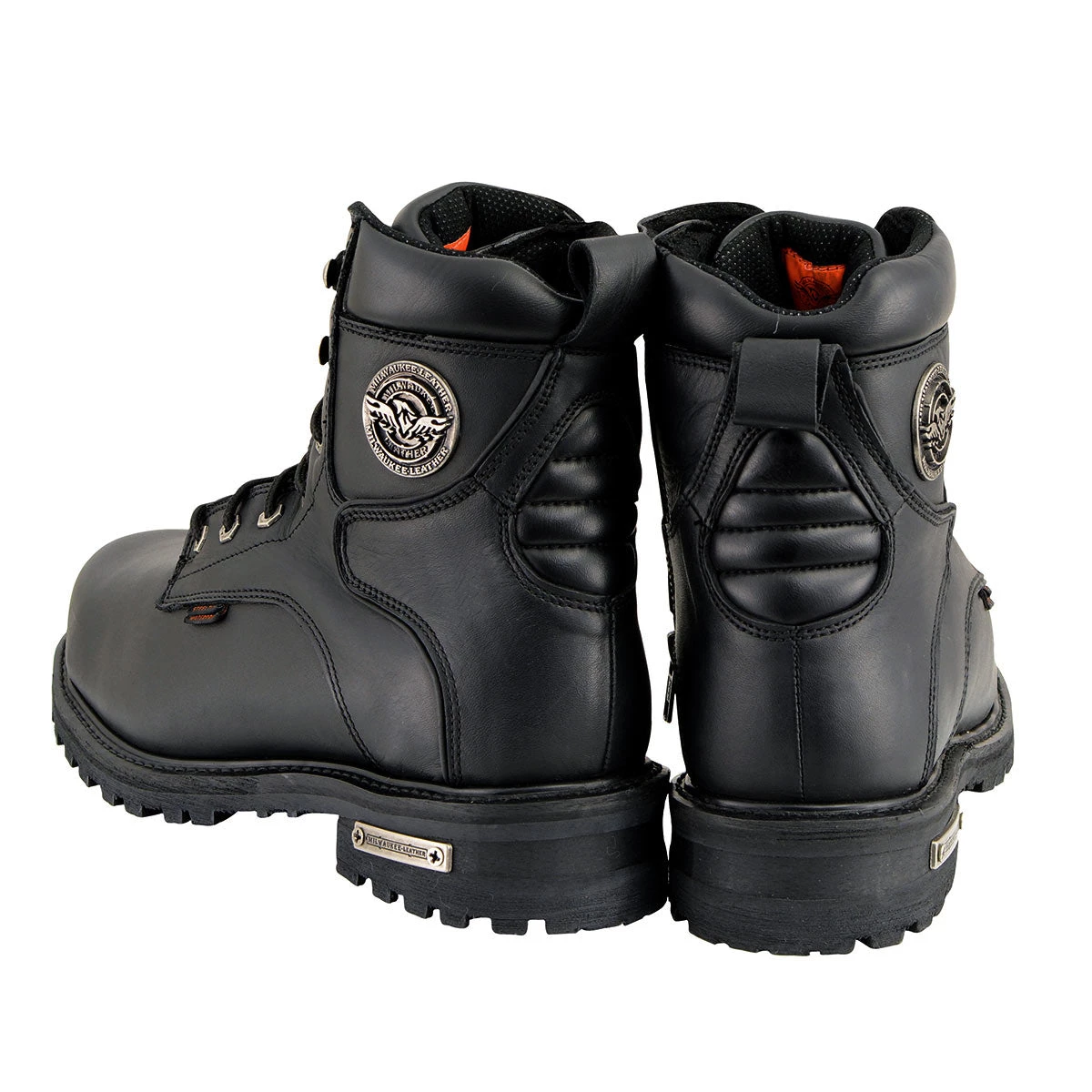 Riding Gear Milwaukee Leather MBM9097WPST Men's Black 'Wide-Width' 6-inch Logger Steel Toe Water Proof Leather Boots