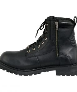Riding Gear Milwaukee Leather MBM9097WPST Men's Black'Wide-Width' 6-inch Logger Steel Toe Water Proof Leather Boots